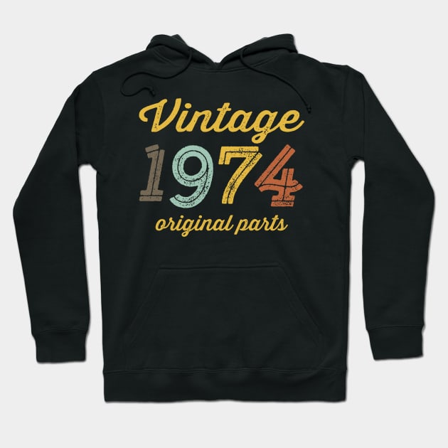 Vintage 1974 Original Parts Hoodie by DetourShirts